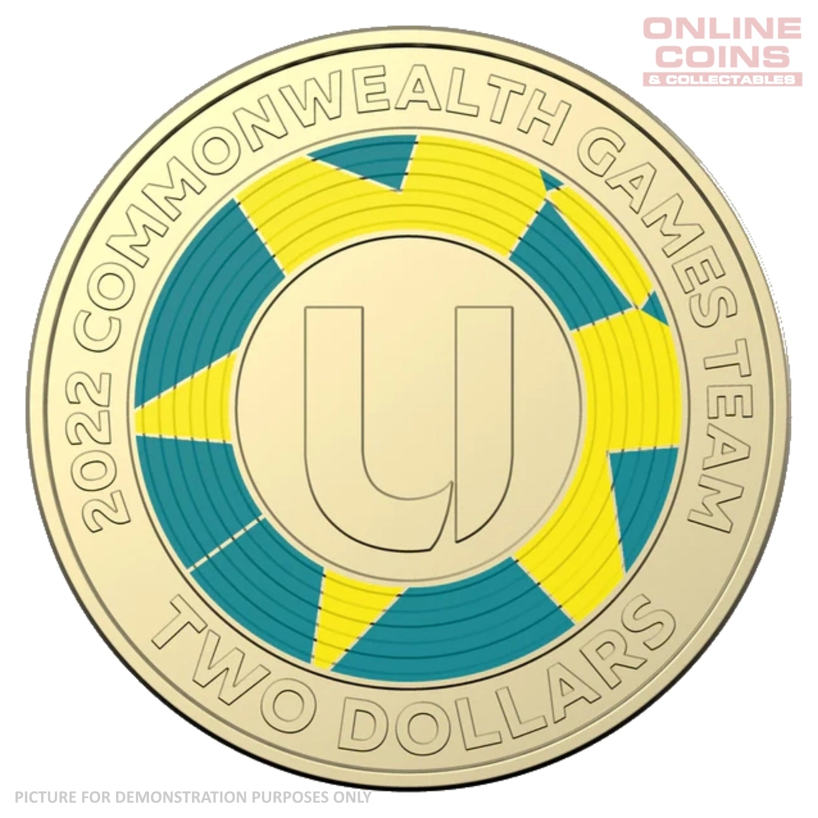 2022 RAM $2 Commonwealth Games Team Coloured Two Dollar Uncirculated "U" Loose Coin